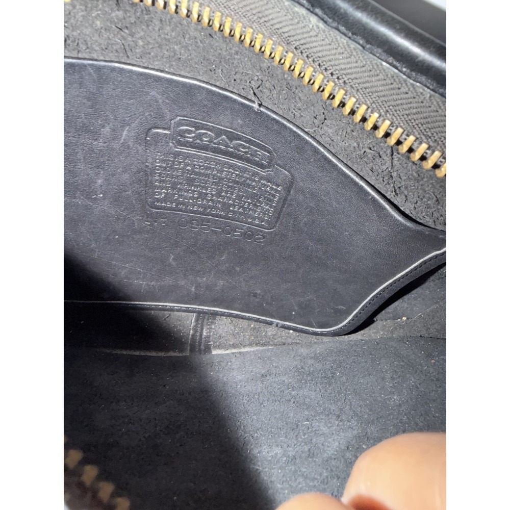 VTG Coach 70's Basic Bag Made in NYC USA Black Leather Clutch Wristlet Crossbody - Picture 6 of 10